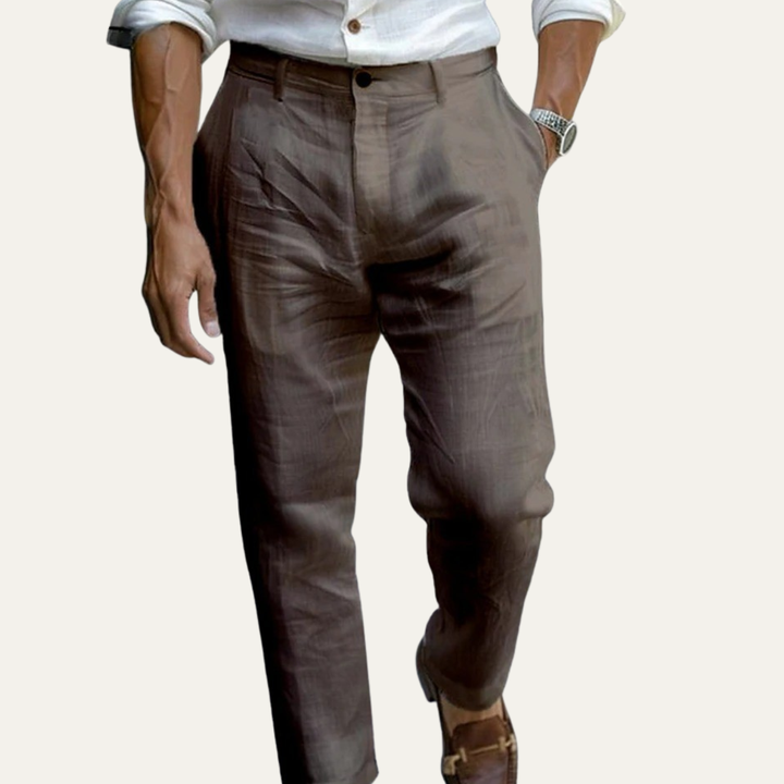 Honoré | Tapered Ankle Linen Trousers