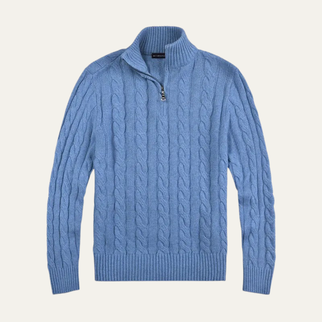 Laurier | Merino Cable Front Half Zip