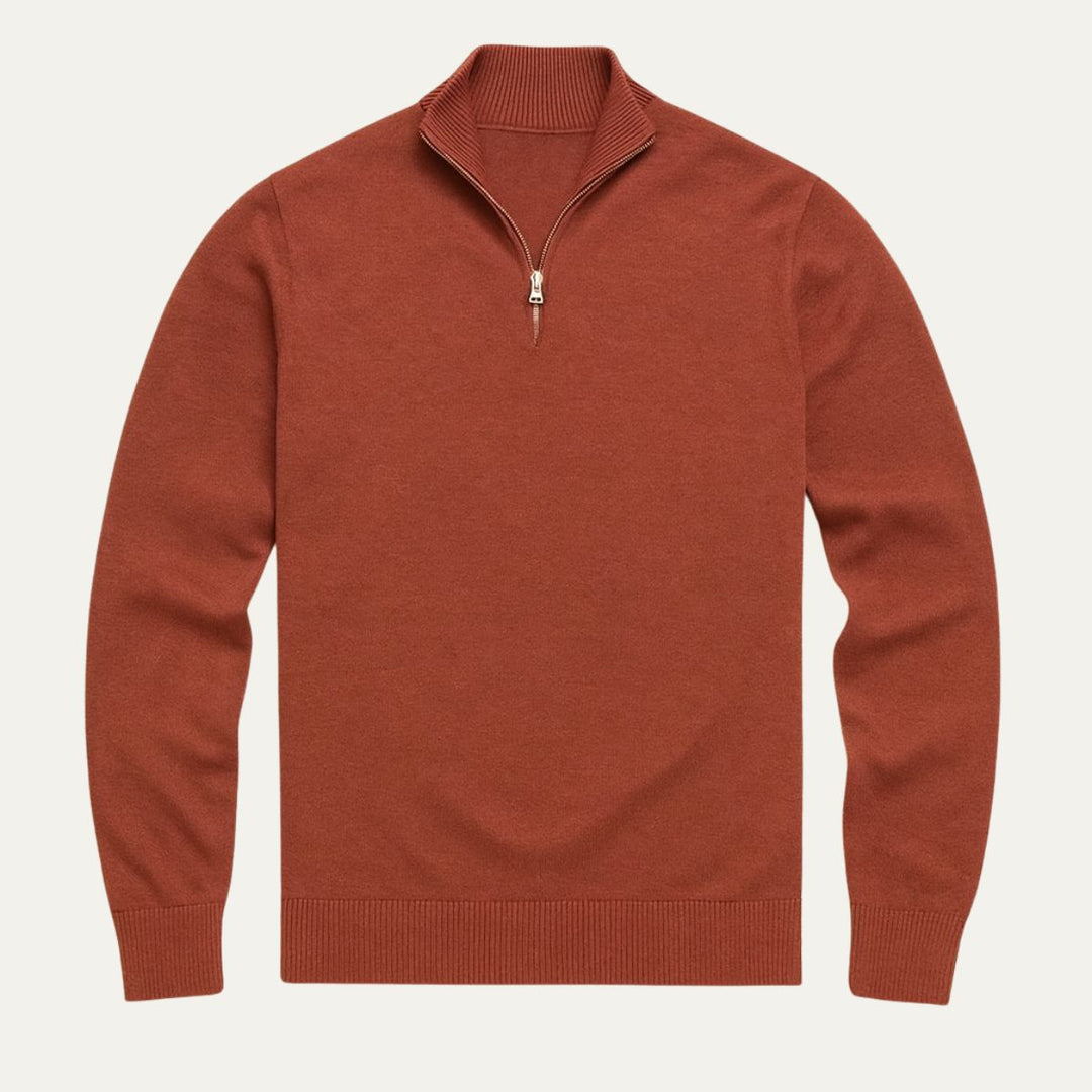 Corentin | Fine Cotton Quarter Zip Knit