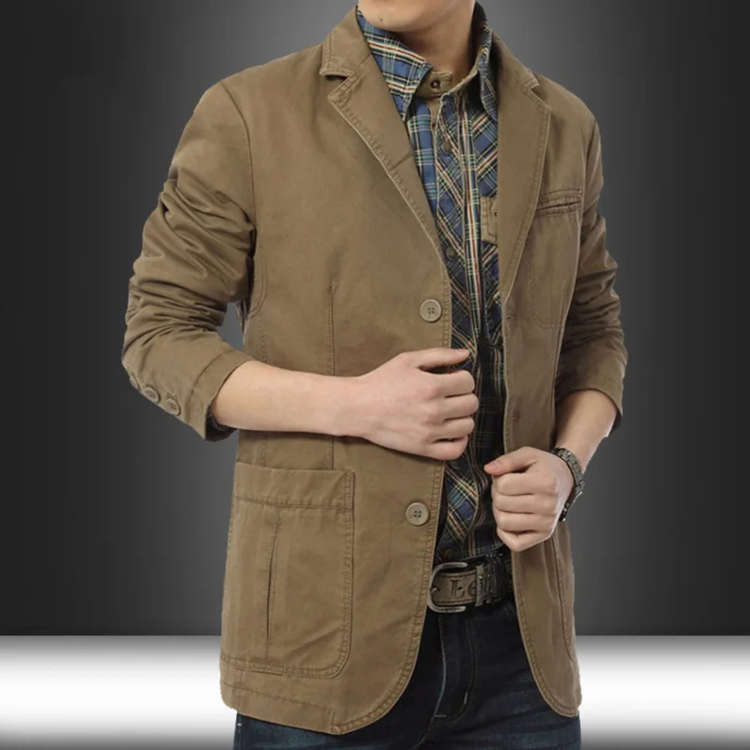 Marcel | Three-Button Cotton Blend Blazer
