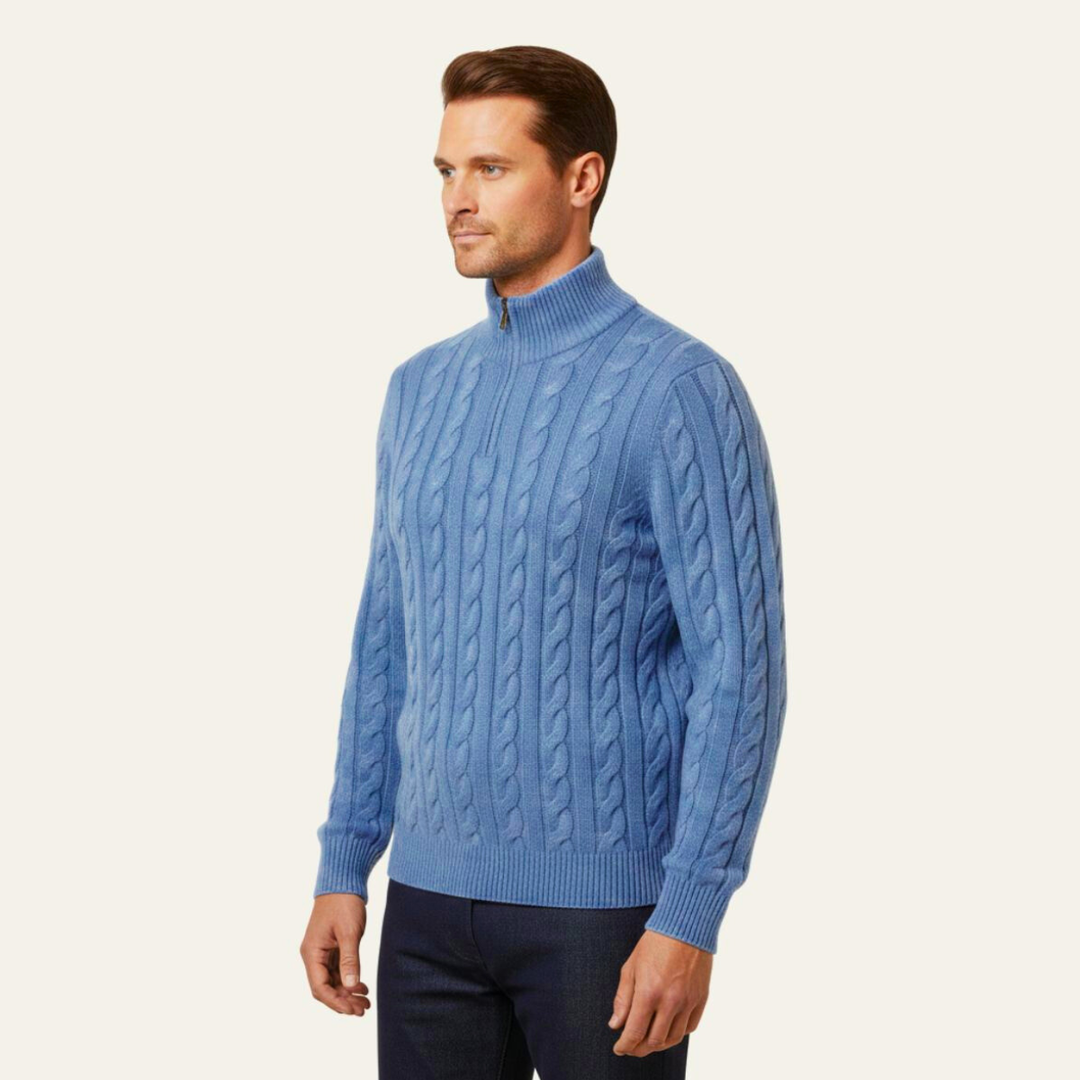 Laurier | Merino Cable Front Half Zip