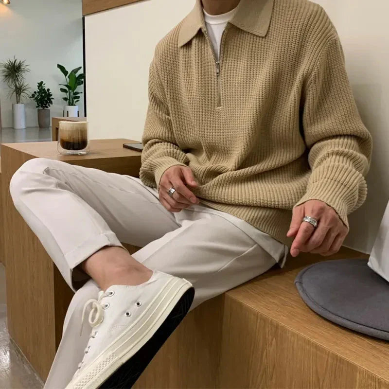 Maurille | Full Rib Half Zip Sweater