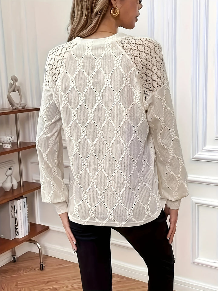 Melvina | Jacquard Lace Panel Top