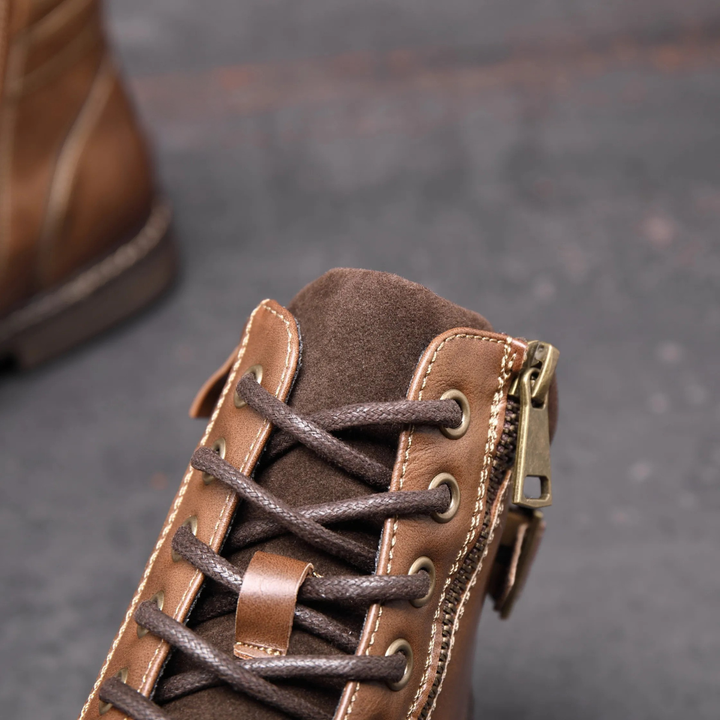 Achille | Cap Toe Leather Ankle Boot