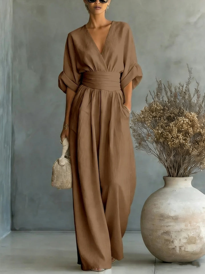 Felicite | Wide Leg Linen Jumpsuit