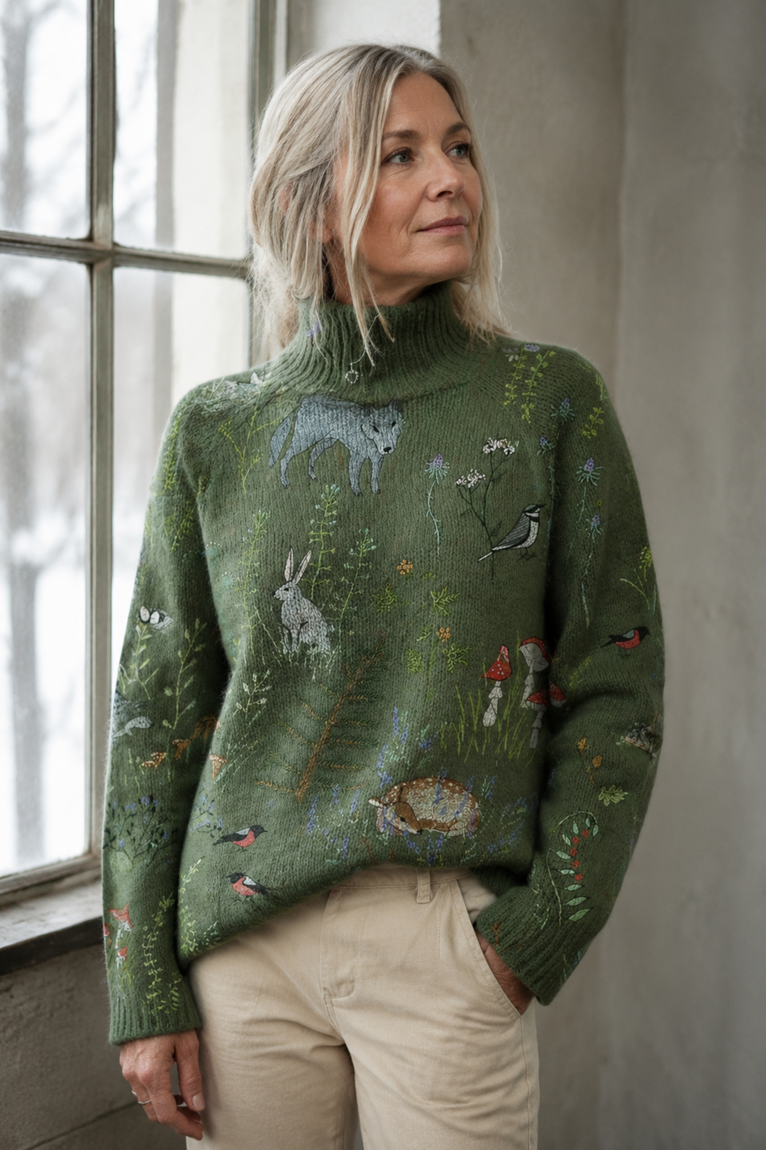 Aimelie | Elegant Turtleneck Sweater editorial product photograph