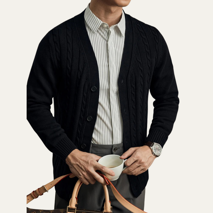 Timothee | Cable Knit Button Cardigan