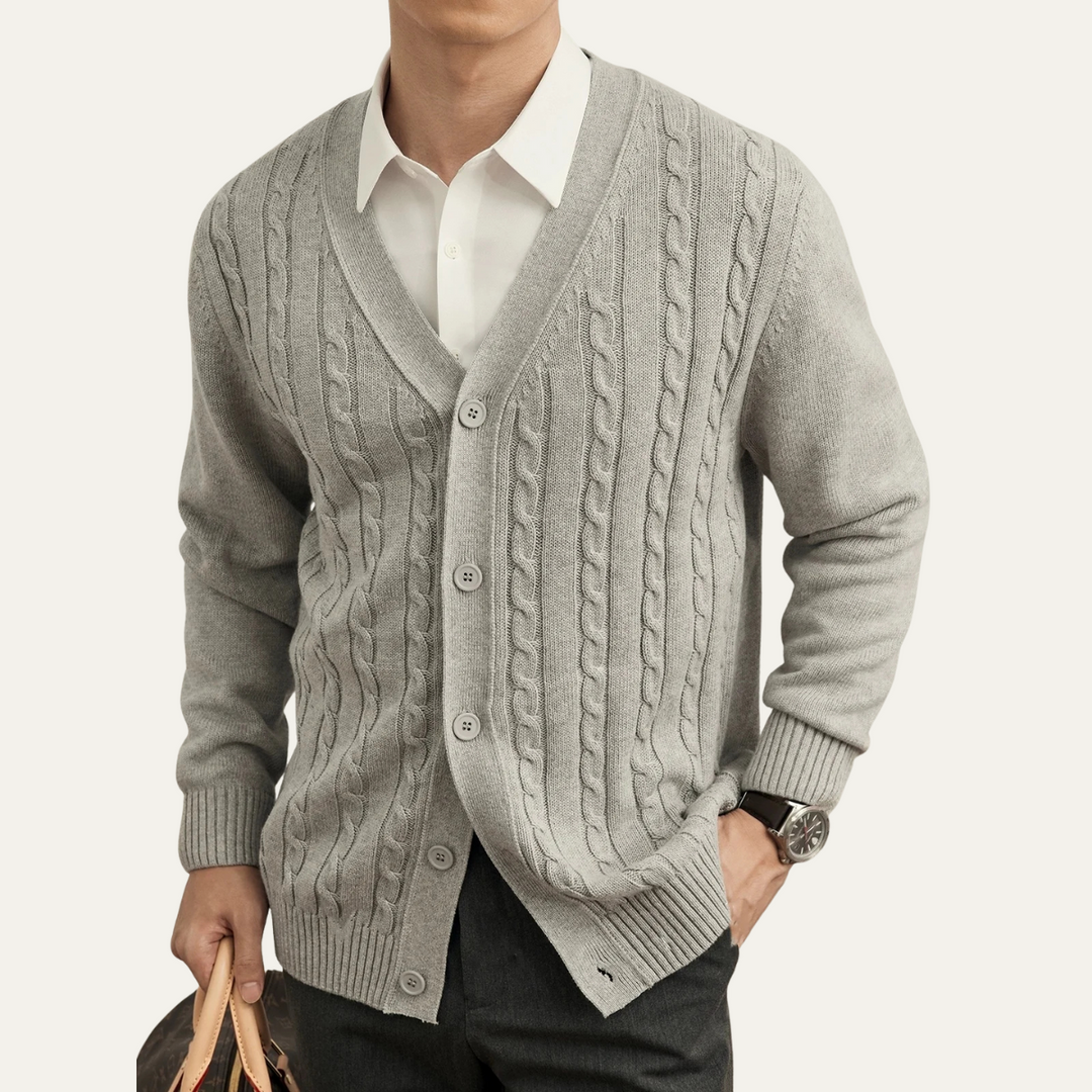 Timothee | Cable Knit Button Cardigan