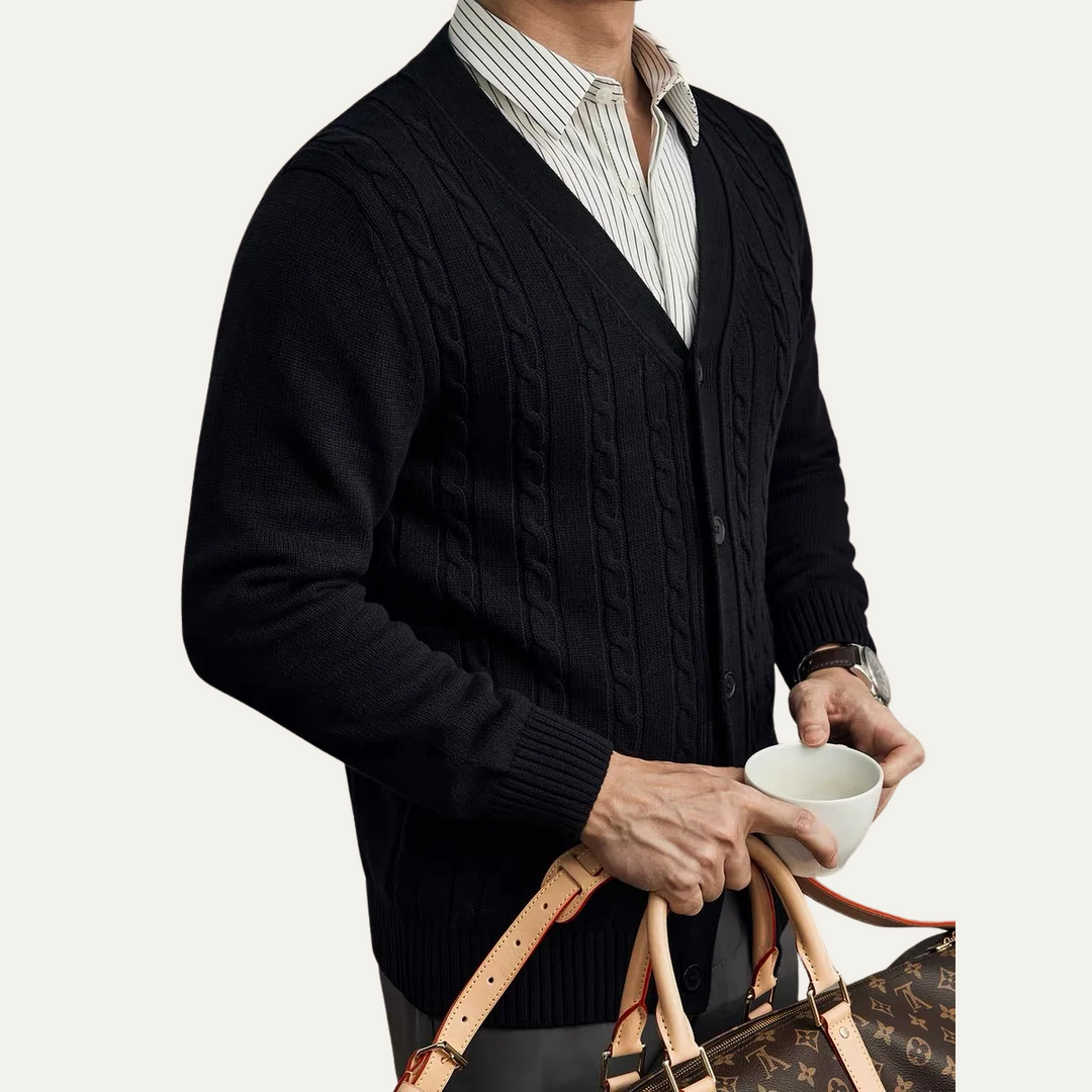 Timothee | Cable Knit Button Cardigan