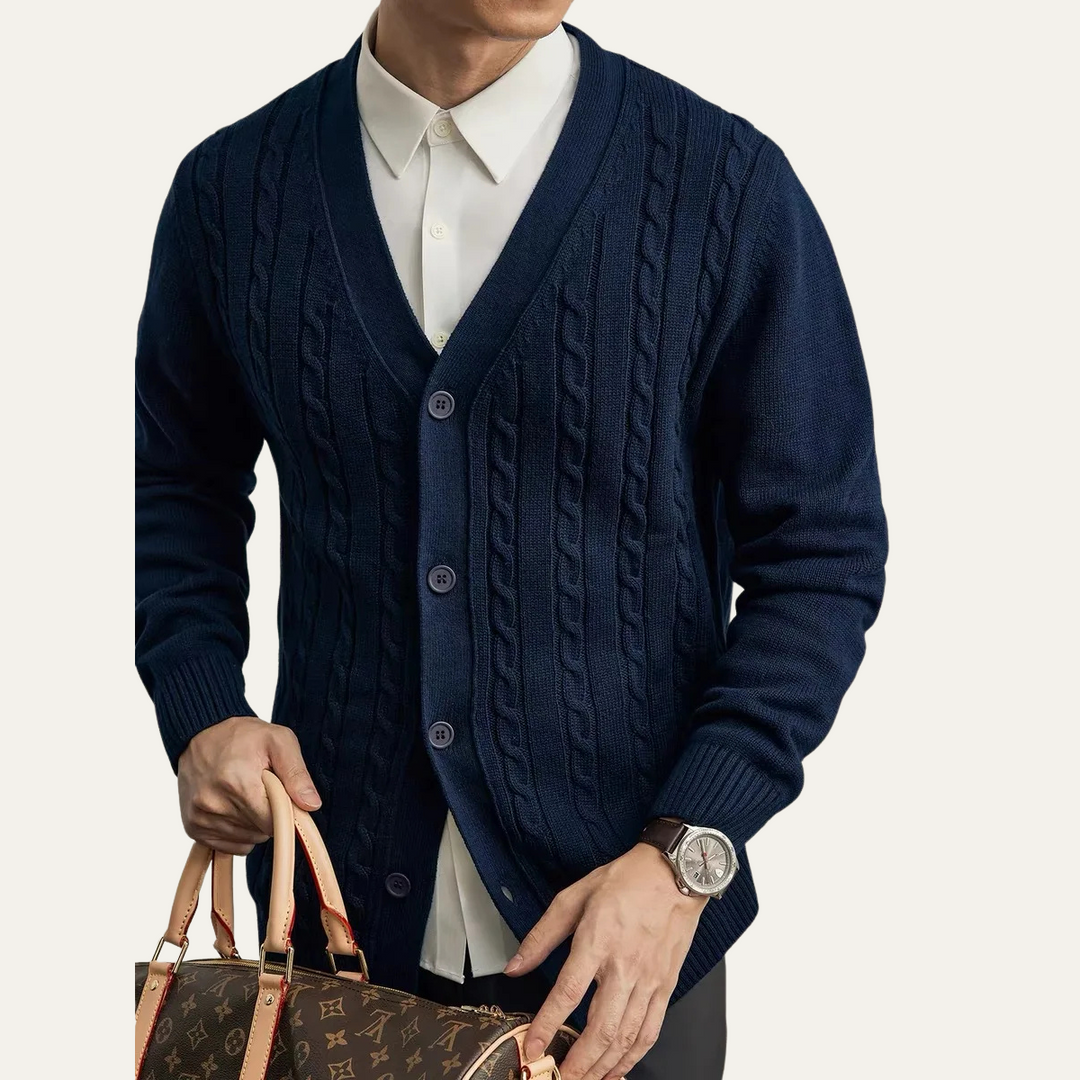Timothee | Cable Knit Button Cardigan
