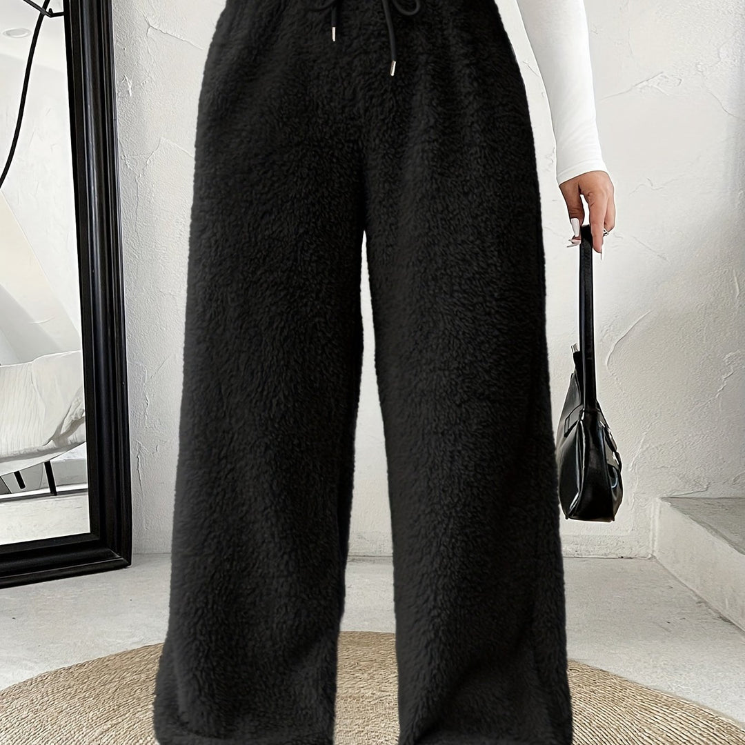 Rosanie | Reversible Plush Palazzo Trousers