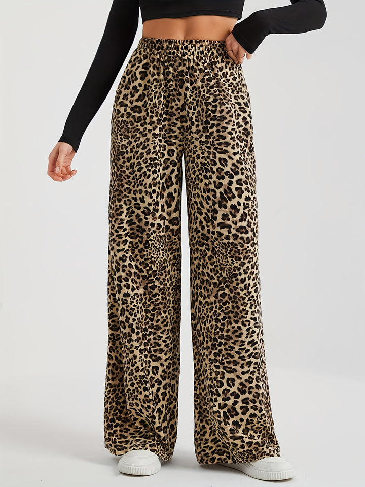 Rosita | Small Leopard Print Wide Leg Pants