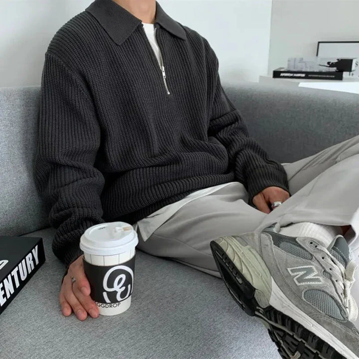 Maurille | Full Rib Half Zip Sweater