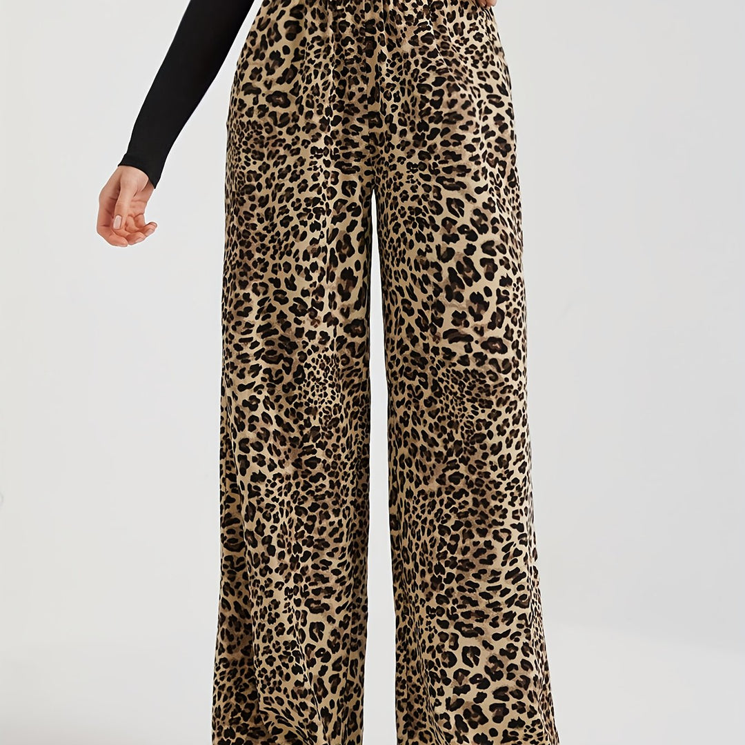 Rosita | Small Leopard Print Wide Leg Pants