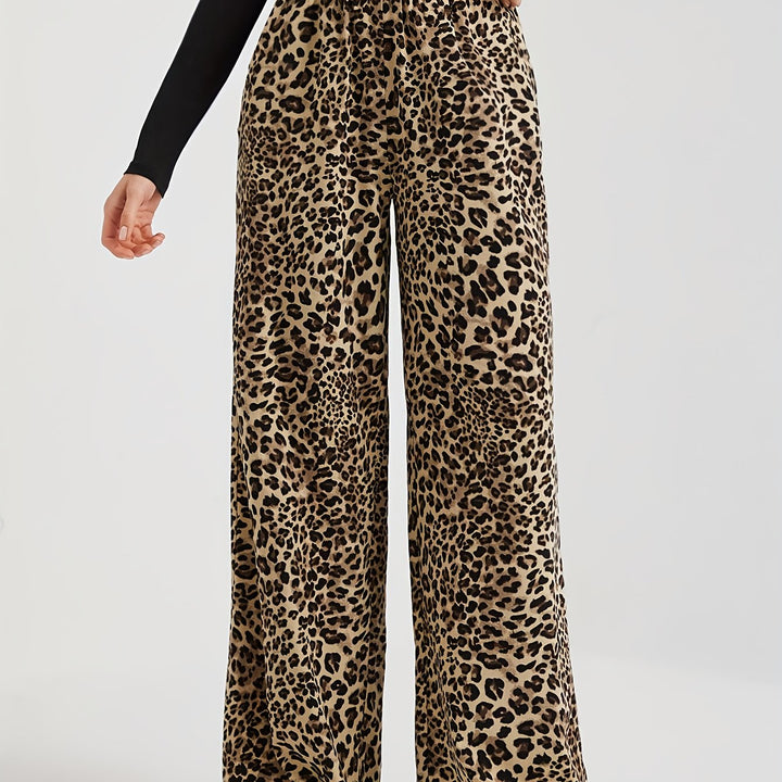 Rosita | Small Leopard Print Wide Leg Pants