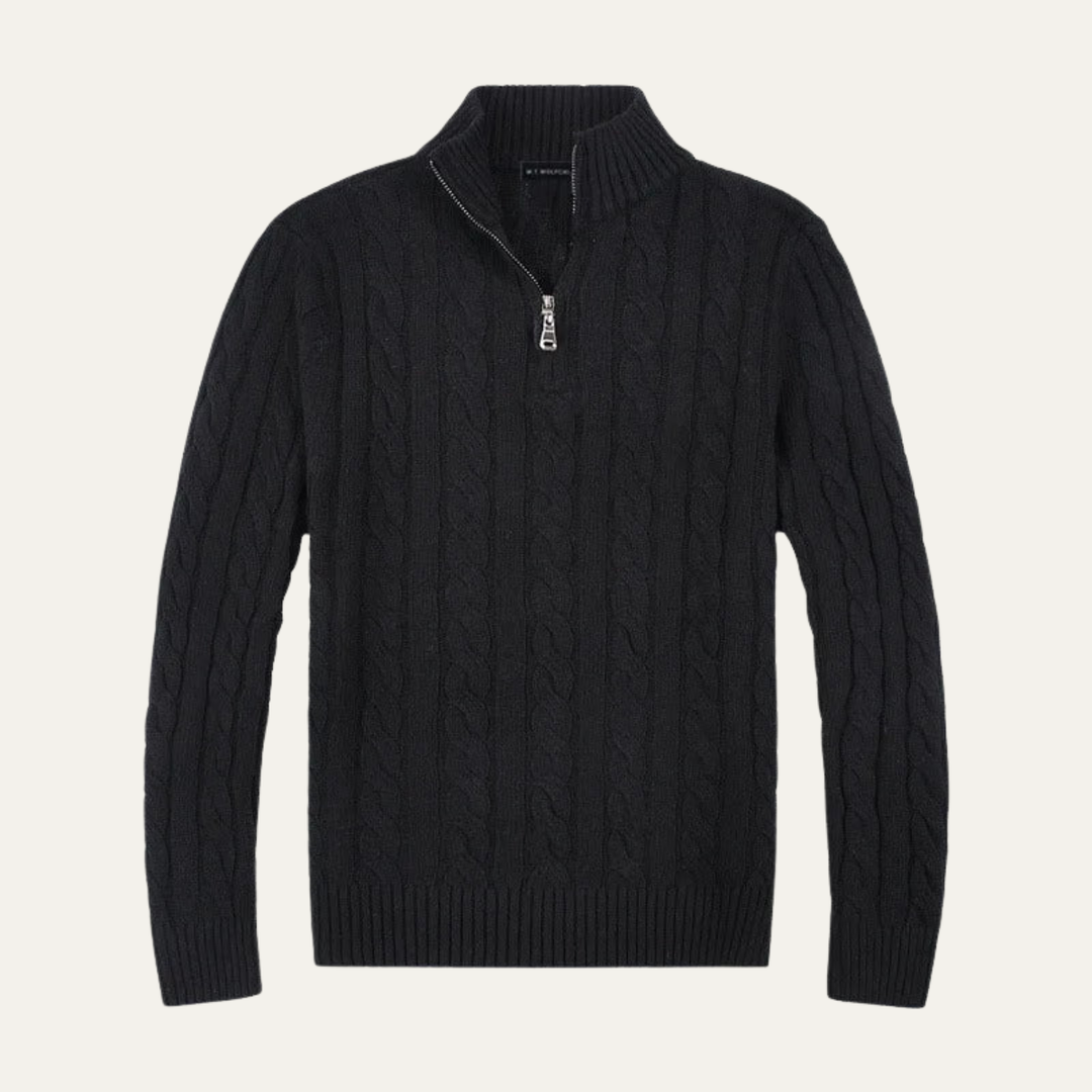 Laurier | Merino Cable Front Half Zip