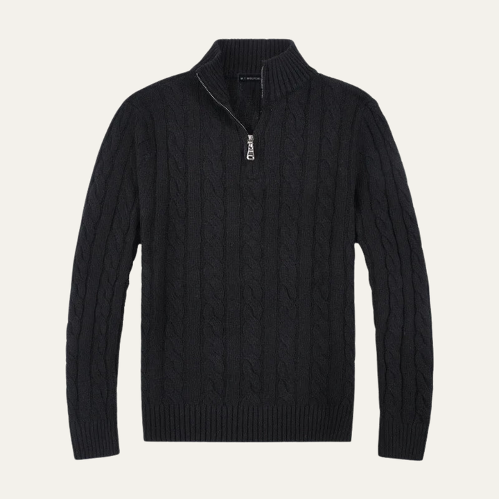Laurier | Merino Cable Front Half Zip