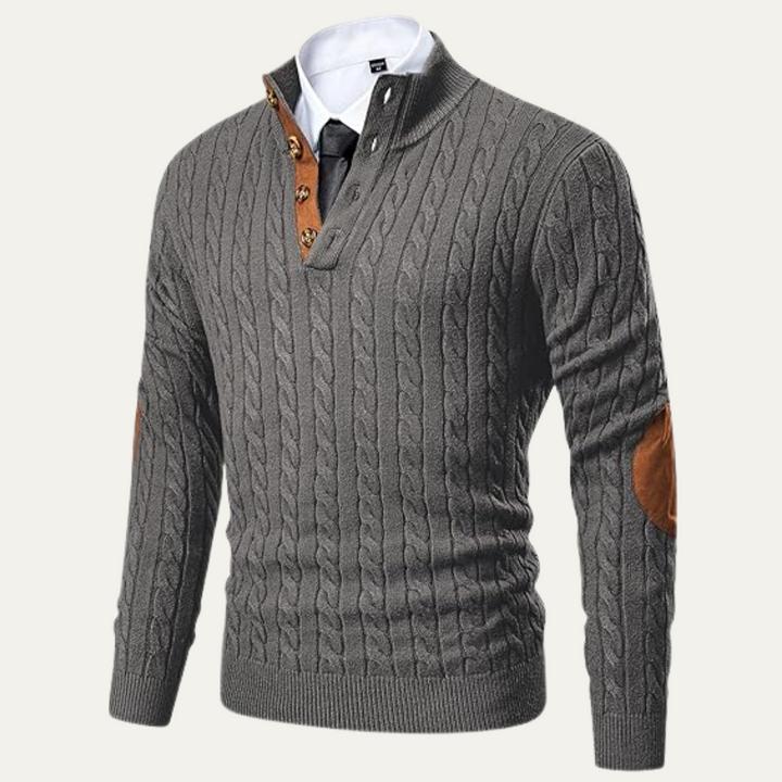 Roméo | Cable Knit Button Collar Sweater