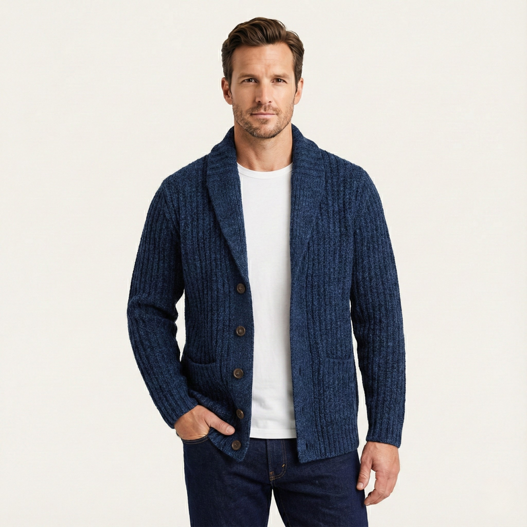 Simeon | Heavy Cable Shawl Cardigan