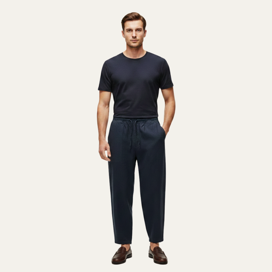 Germain | Cotton Linen Drawstring Trousers