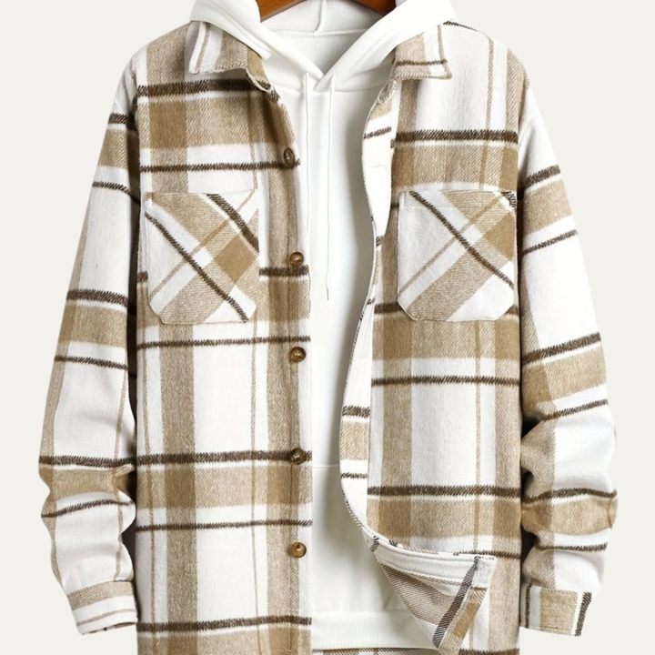 Leandre | Sherpa Backed Plaid Shirt Jacket