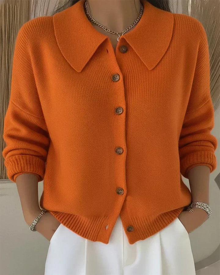 Noemi | Collared Button-Front Cardigan