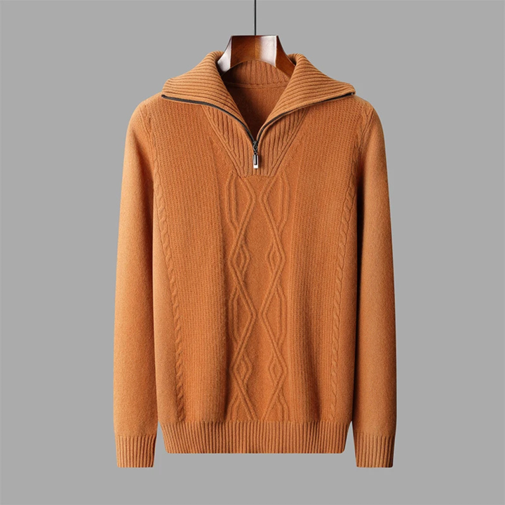 Jean-Baptiste | Cable Knit Half Zip Sweater