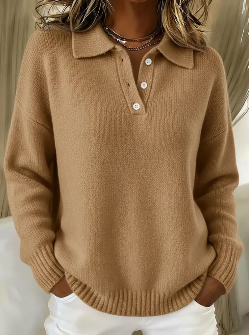Stella | Polo Collar Knit Sweater