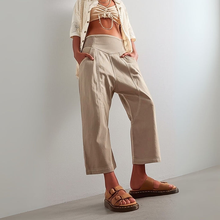 Palmyre | Curved Seam Cotton Linen Pants