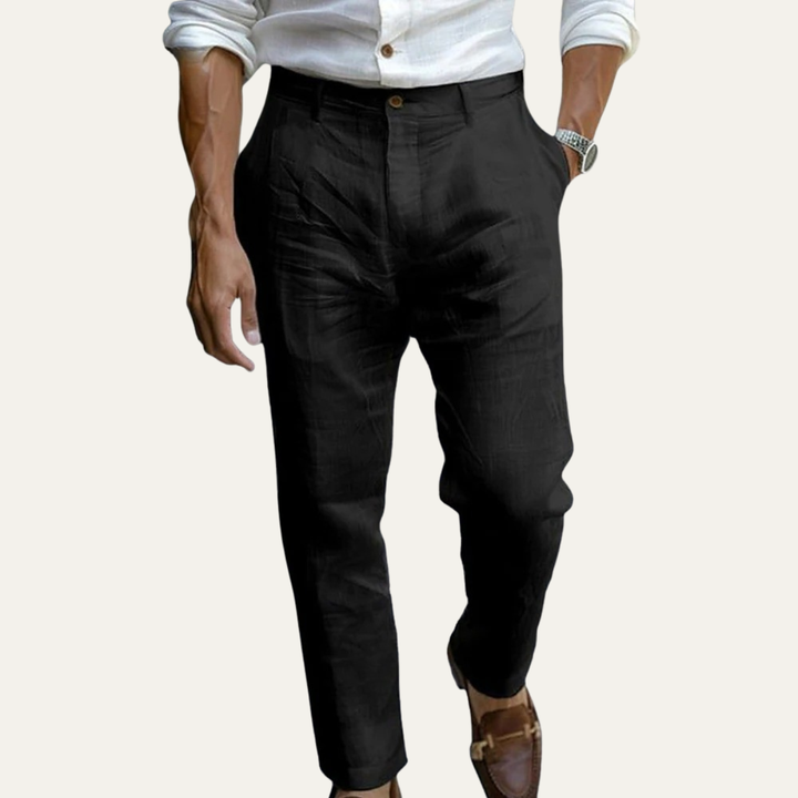 Honoré | Tapered Ankle Linen Trousers