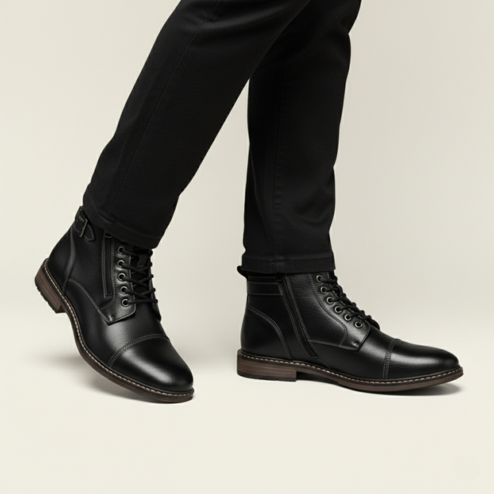 Achille | Cap Toe Leather Ankle Boot