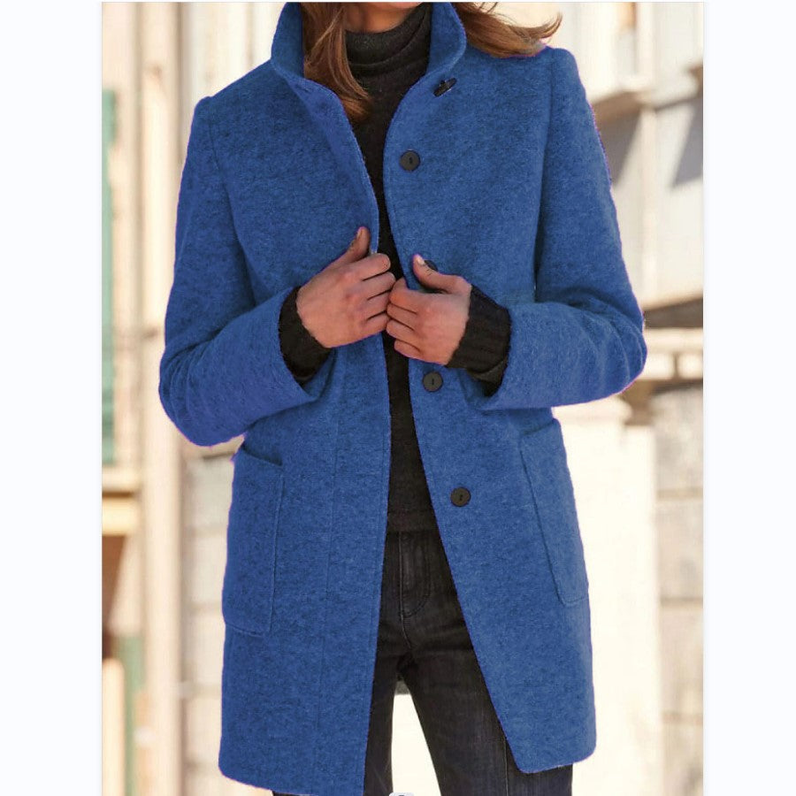 Léontine | Wool Funnel Neck Overcoat