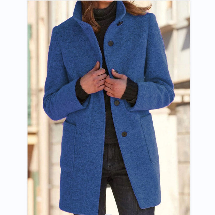 Léontine | Wool Funnel Neck Overcoat