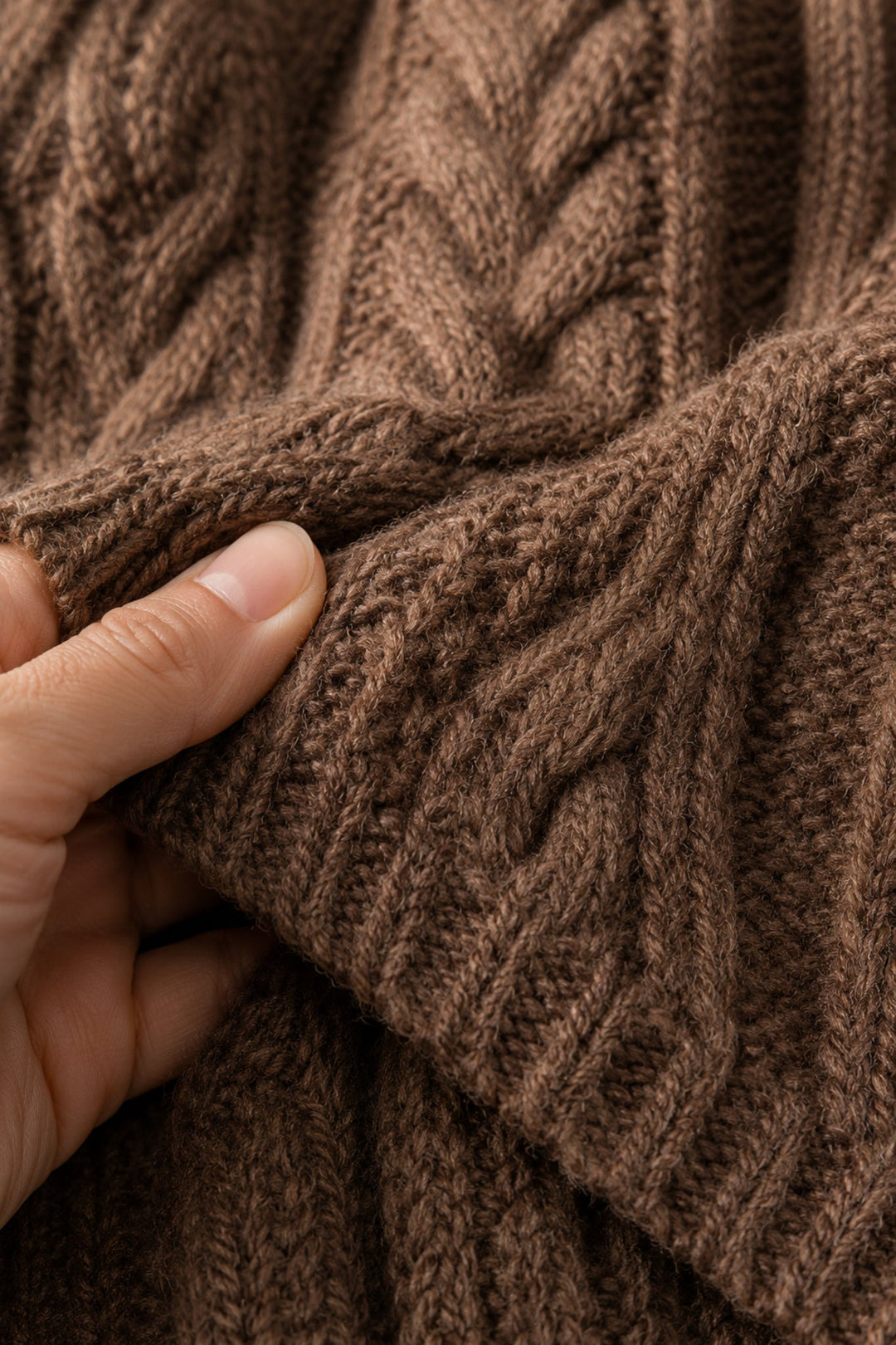 Solid Twisted Knit Sweater fabric texture close-up