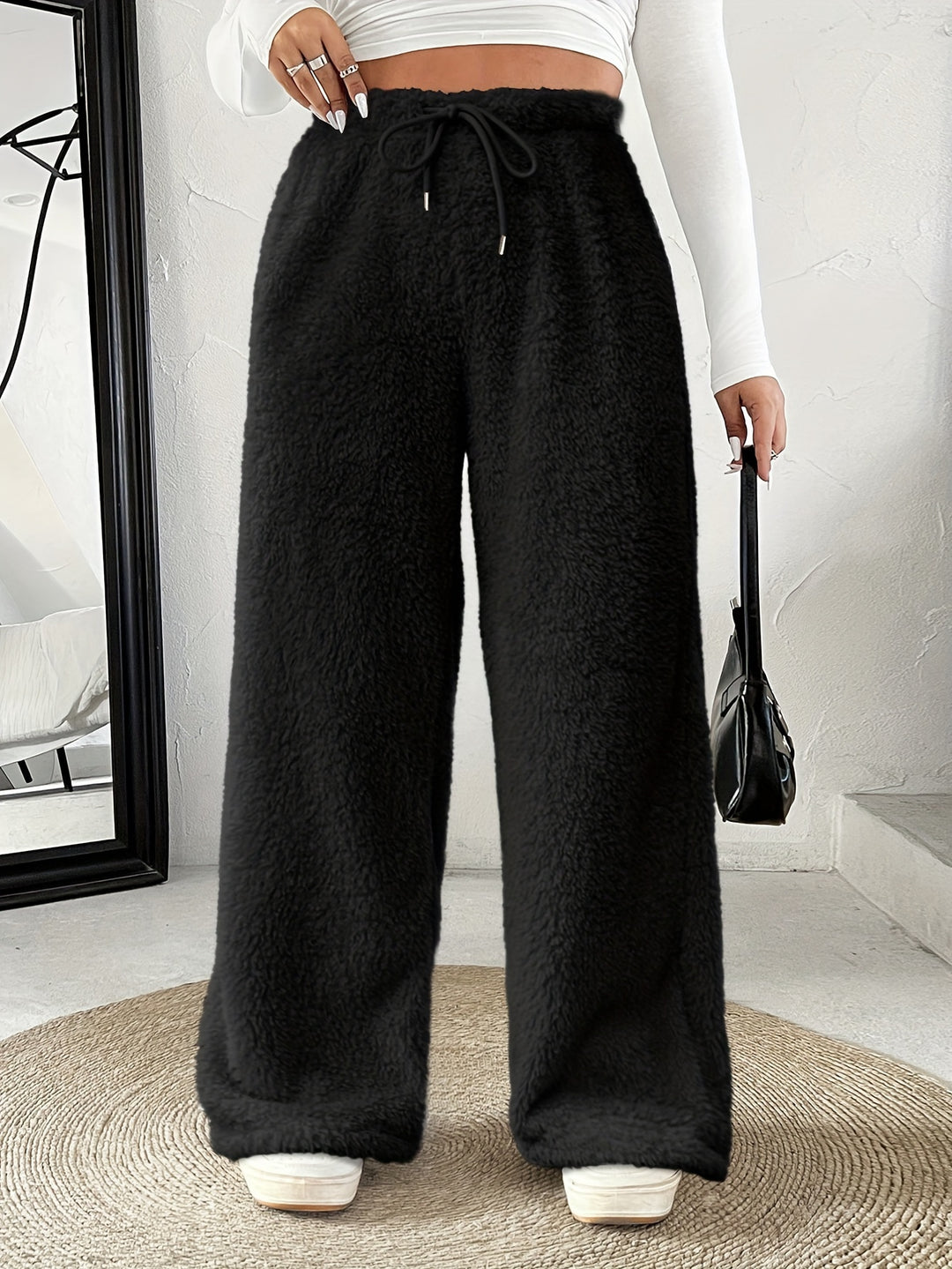 Rosanie | Reversible Plush Palazzo Trousers