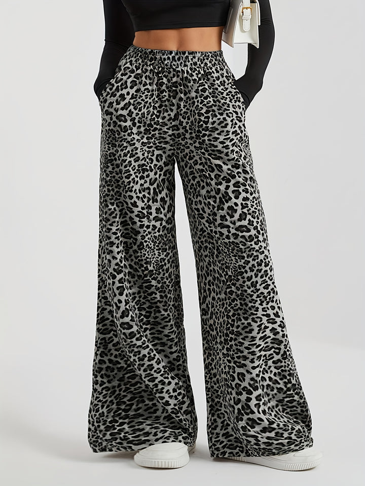 Rosita | Small Leopard Print Wide Leg Pants