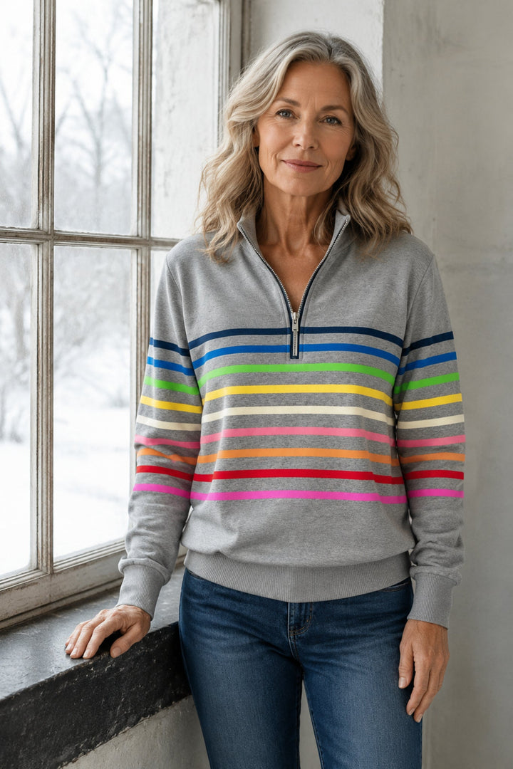 Maggie Colorful Top editorial product photograph