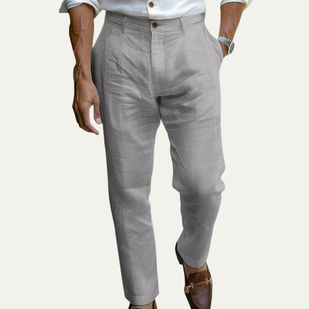 Honoré | Tapered Ankle Linen Trousers