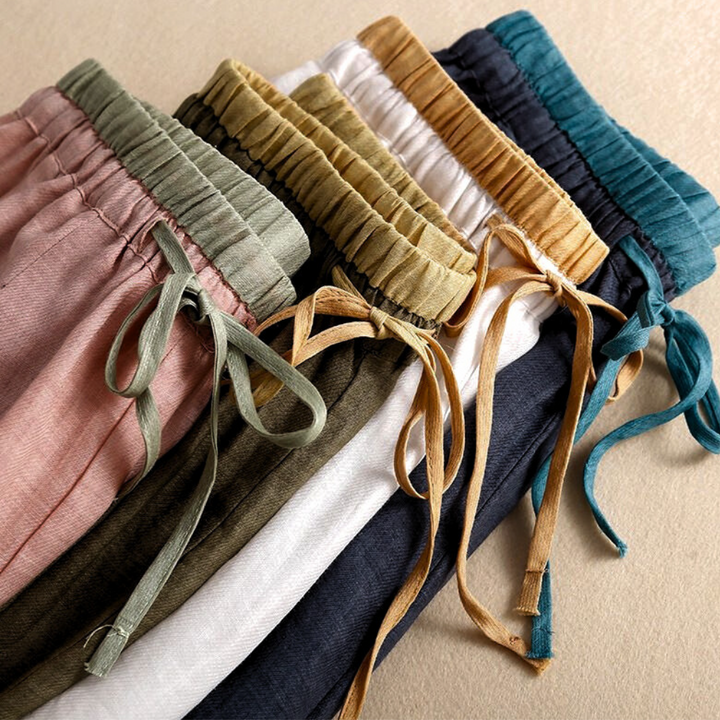 Daphne | 100% Linen Tapered Trousers
