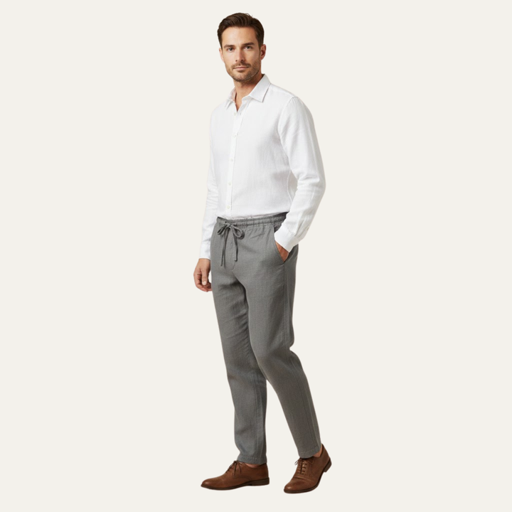 Germain | Cotton Linen Drawstring Trousers