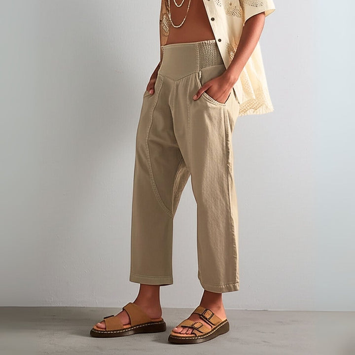 Palmyre | Curved Seam Cotton Linen Pants