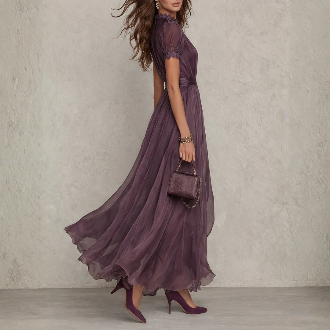 Anicette | Lace Bodice Chiffon Maxi