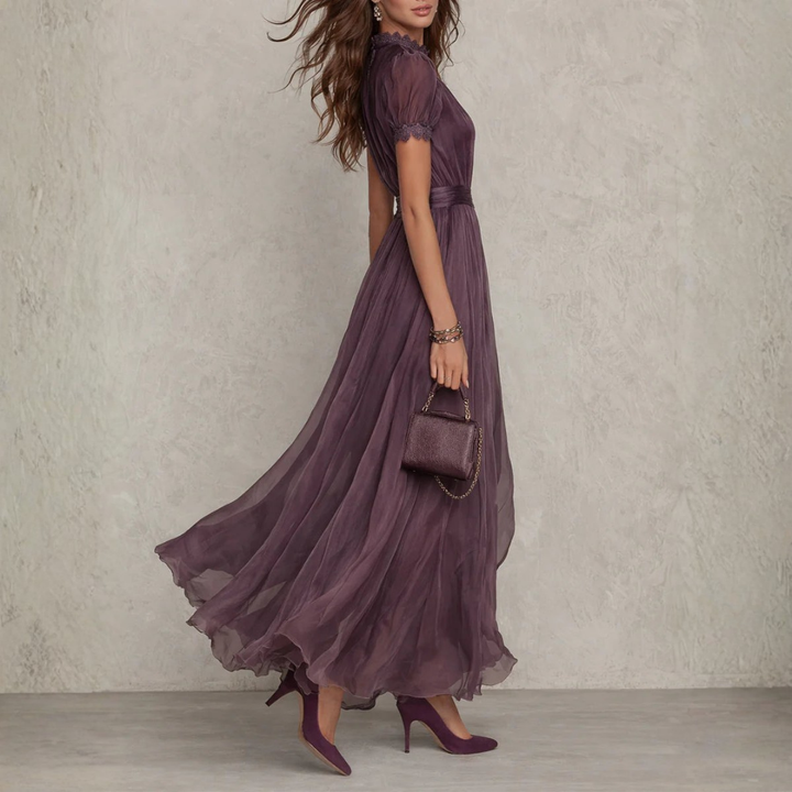 Anicette | Lace Bodice Chiffon Maxi