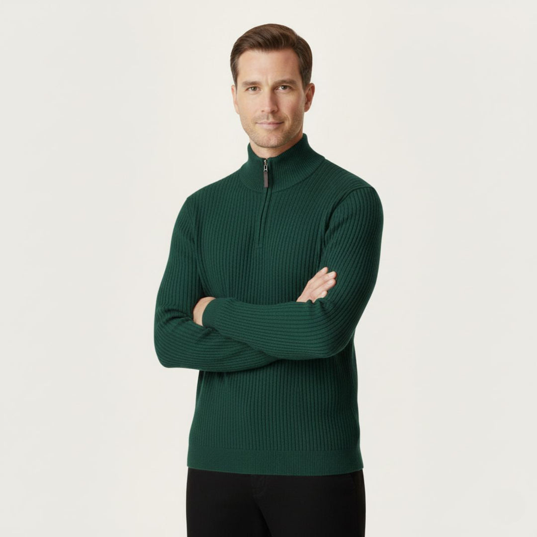Cesaire | 100% Cotton Cable Quarter Zip