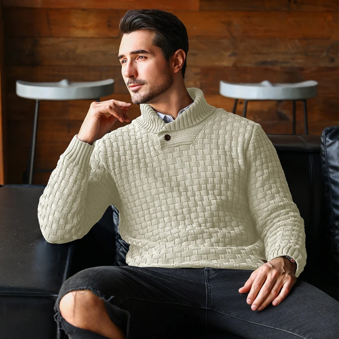 Onil | Buttoned Collar Textured Knit