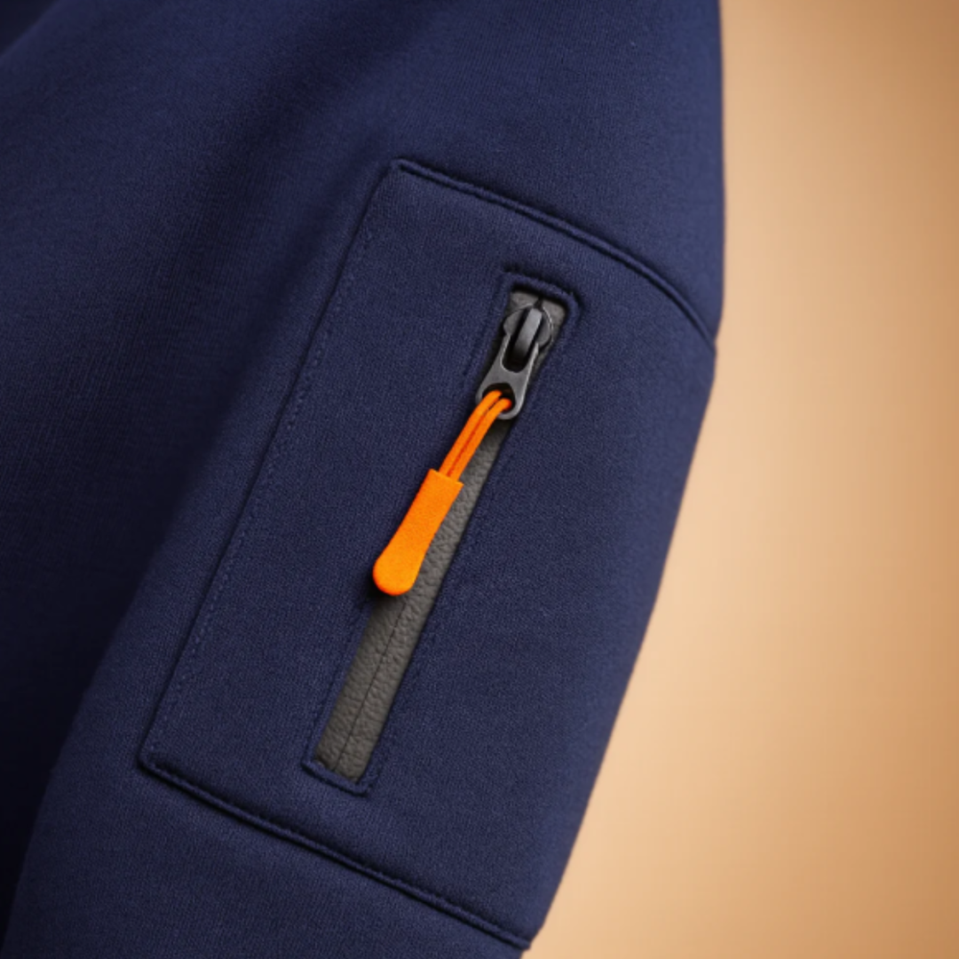 Firmin | Cotton Blend Half Zip Hoodie
