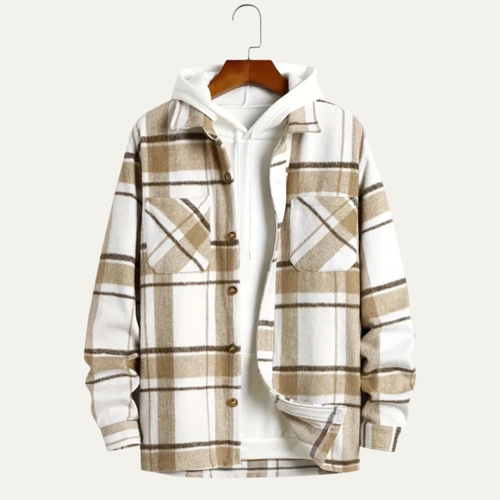Leandre | Sherpa Backed Plaid Shirt Jacket