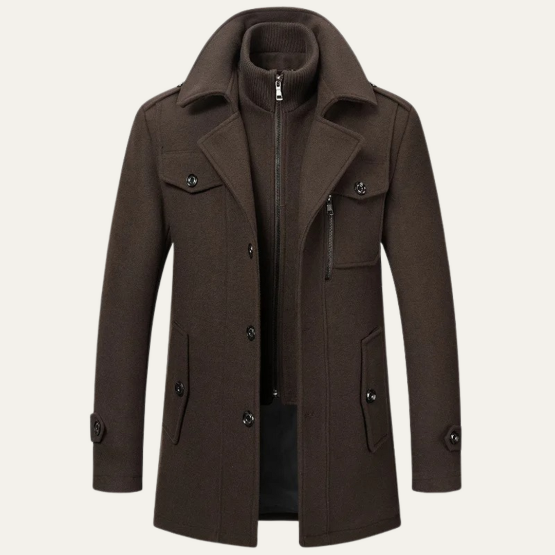 Amedee | Wool Blend Tailored Overcoat