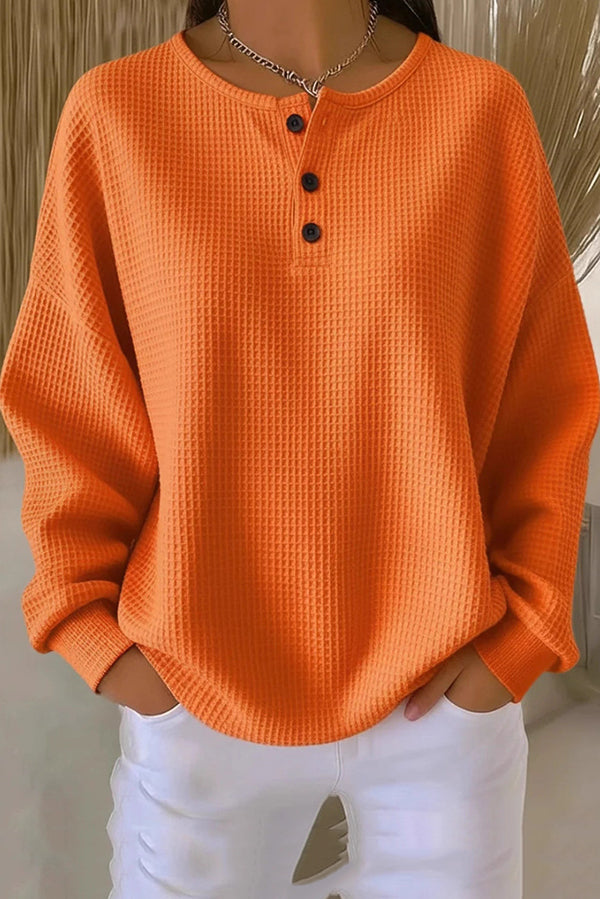 Toinette | Waffle Knit Henley Top