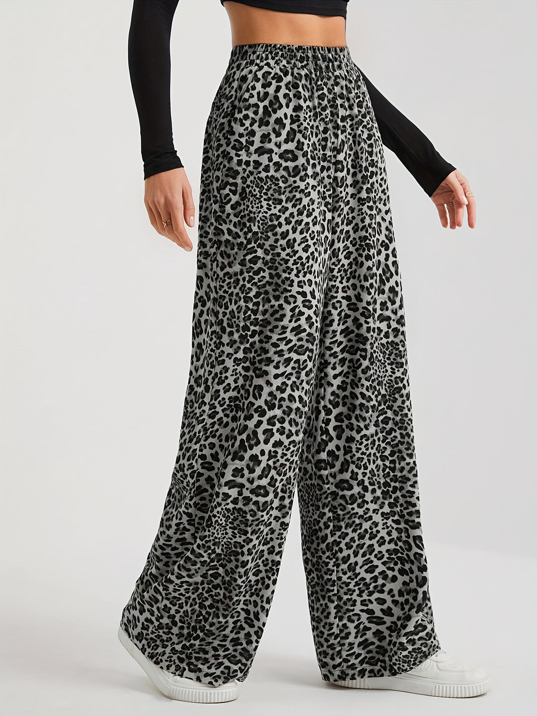 Rosita | Small Leopard Print Wide Leg Pants